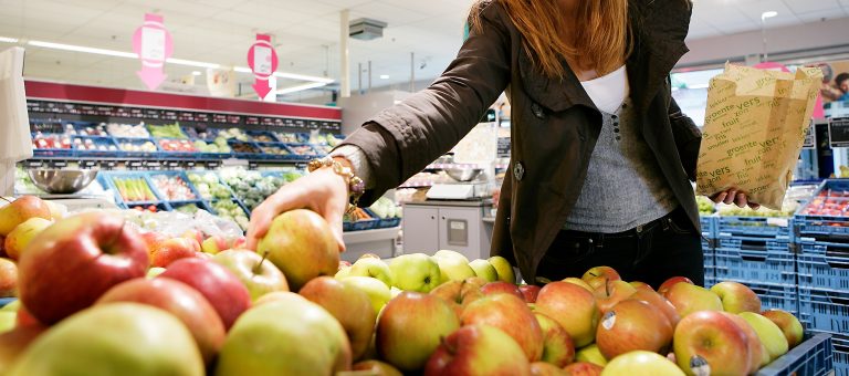 Supermark met appels